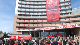 CHP-Hauptsitz in Ankara, Türkei, am 23. März