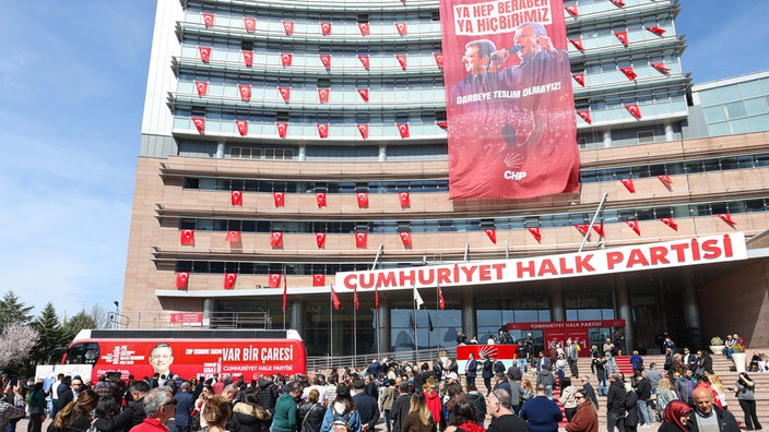 CHP-Hauptsitz in Ankara, Türkei, am 23. März