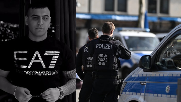 Eine Fotomontage aus einem Polizeifoto und einem Bild des Anführers der Dalton-Bande