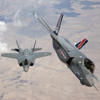 F35 Kampfjet in der Luft