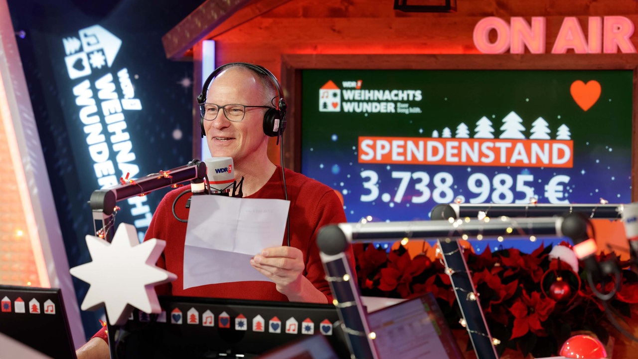 Das WDR 2 Weihnachtswunder am Sonntag - Bekanntgabe des ersten Zwischenstandes der Spendensumme