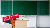 Eine geöffnete Schultafel