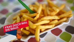 Pommes Frites sind in einer Schale in einem Imbiss in Wattenscheid zu sehen (Archivfoto vom 06.04.2018)