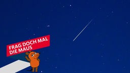 Eine Sternschnuppe am mitternachtsblauen Himmel