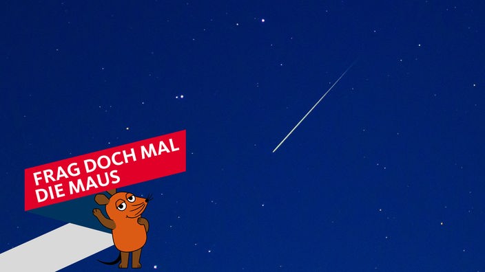 Eine Sternschnuppe am mitternachtsblauen Himmel
