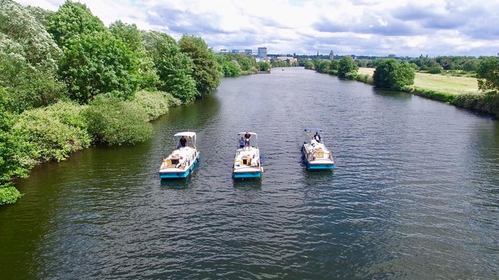 Boote der Grünen Flotte auf der Ruhr