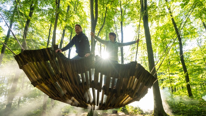 Nieheimer Kunstpfad: Begehbare Skulptur "Windwiege"