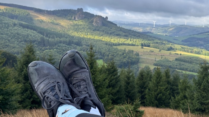 Rothaarsteig: Ginsterkopf mit Blick auf die Bruchhauser Steine