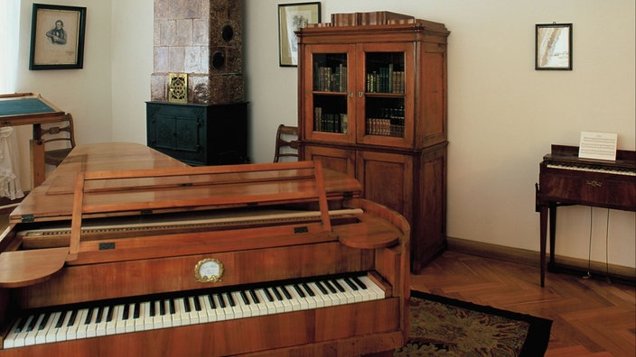Der Flügel der Komponistin Clara Schumann im Robert-Schumann-Haus-Zwickau