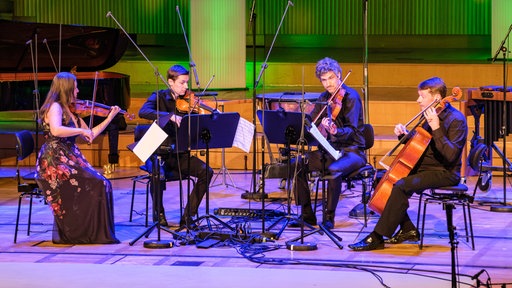 Aufnahme von der Gala des Klassik Forums im Kölner Funkhaus: Das Streichquartett der WSO Chamber Players.