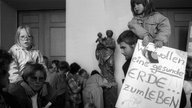 Antiatomkraftgegner 1986 nach Tschernobyl-Unglück