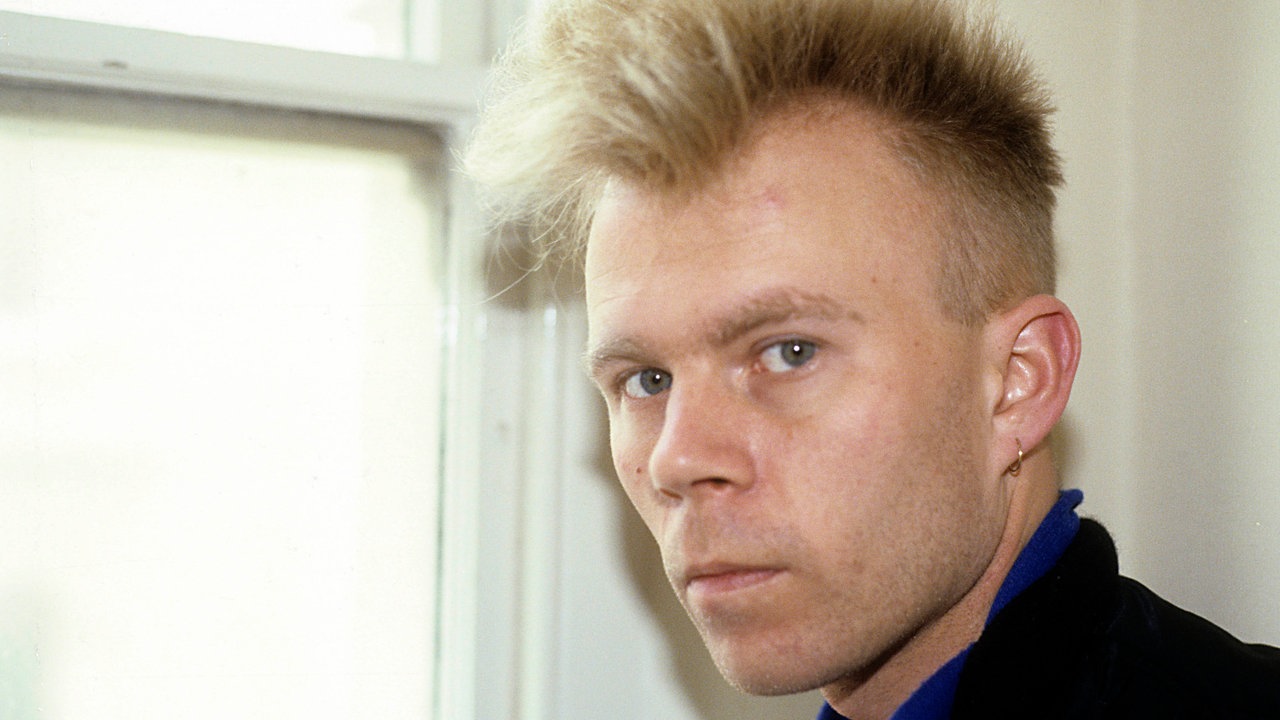 Vince Clarke bei einem Photoshooting bei Mute Records. London, 14.06.1985