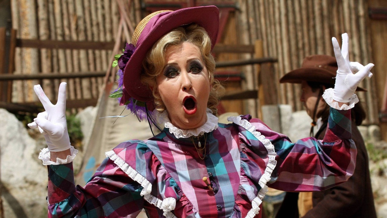 Schauspielerin Beatrice Richter als Rosmatilda Polterman während der Proben zu  Winnetou und Old Firehand.