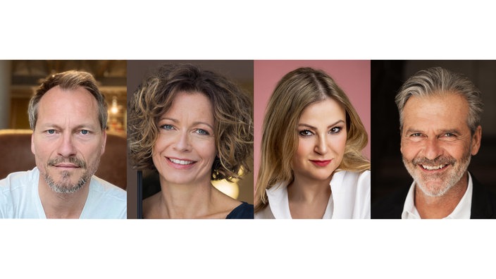 Porträtbilder von Herbert Schäfer, Madeleine Niesche, Barbara Maria Sava und Marko Pustišek