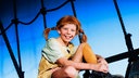 Pippi Langstrumpf mit Herr Nilsson auf der Schulter