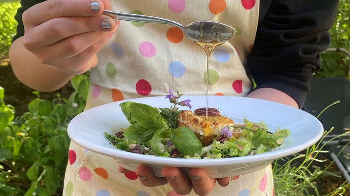 Gratinierter Ziegenkäse mit Honig