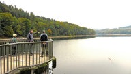 Blick über die gesamte Glörtalsperre von der Talsperrenmauer