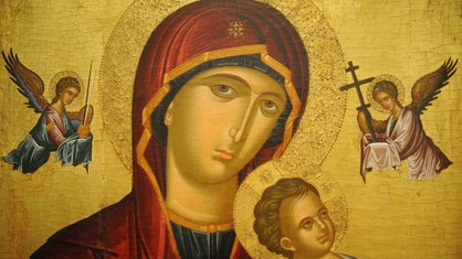 Die "Muttergottes der Passion", eine griechische Ikone des Ikonenmalers Andreas Ritsos (zugeschrieben) aus dem 15. Jahrhundert im Ikonenmuseum Recklinghausen