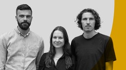 Das ARD Radiofeature Autorenporträt zeigt die Journalisten Rebecca Ciesielski, Sammy Khamis und Simon Wörz