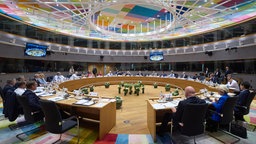 Präsident Wolodymyr Selenskyj beim EU Gipfel in Brüssel, 23.10.2025.