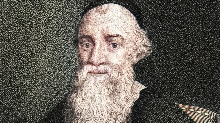 Ein Gemälde zeigt den niederländischen Religionsreformer Menno Simons (1496 - 1561)