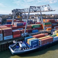 Symbolbild: Containerhafen bei Bonn (2025).