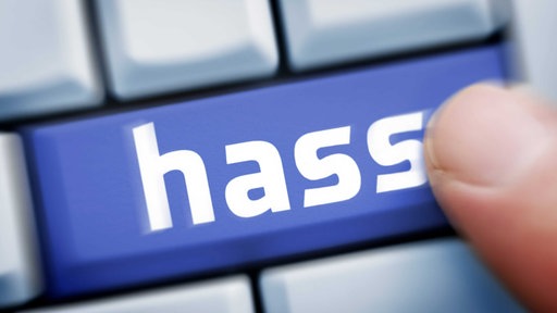 Symbolbild: PC-Taste mit der Aufschrift "Hass"
