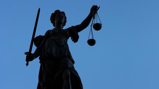 Symbolbild: Justitia vor blauem Himmel.