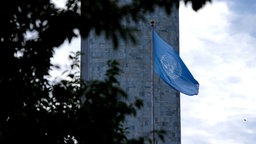 Symbolbild: UN-Flagge vor dem UN-Gebäude in New York.