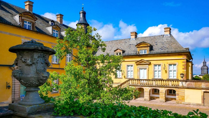 Außenansicht von Schloss Friedrichstein in Bad Wildungen. 