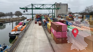 Rheinhafen im hessischen Gernsheim 