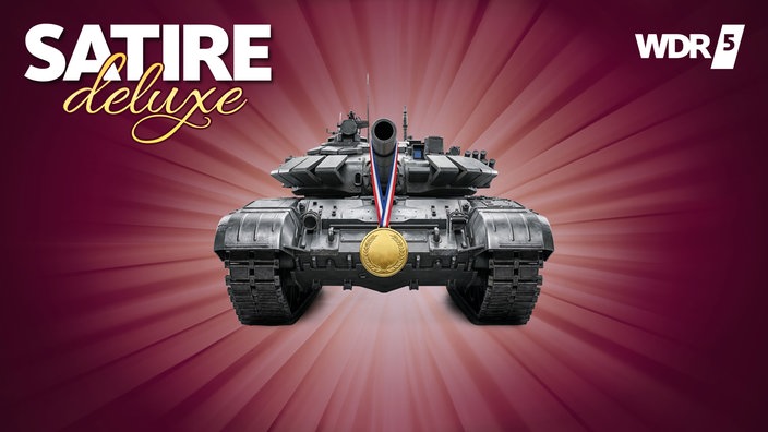 Ein Panzer trägt eine Goldmedaille