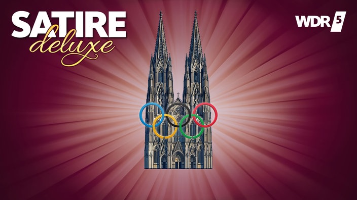 Kölner Dom mit den olympischen Ringen