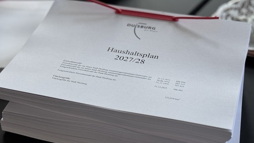 Ordner mit Haushaltsplan 2027/2028