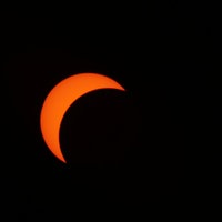 Die Sonnenfinsternis in vollem Gange