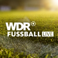 Ein Fußballrasen mit dem eingeblendeten Logo "WDR Fußball live"