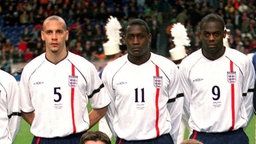Emile Heskey (Mitte) während seiner Zeit in der englischen Nationalmannschaft