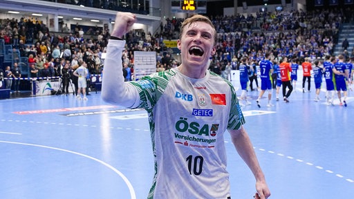 Gisli Kristjansson bejubelt den Sieg