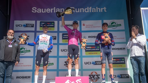 Das Podium der Sauerland-Rundfahrt