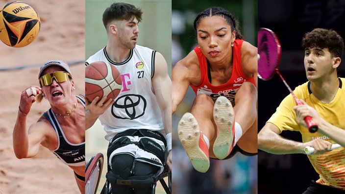 Sind bei den World University Games 2025 am Start (v.l.): Melanie Paul, Thomas Reier, Samira Attermeyer, Malik Bourakkadi.