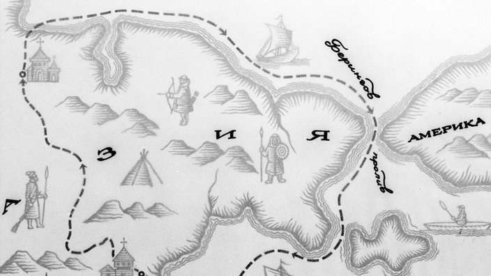 Vitus Berings Seekarte zur Entdeckung von Alaska 