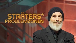 Grafik: Torsten Sträter posiert vor dem Schriftzug "Sträters Problemzonen"