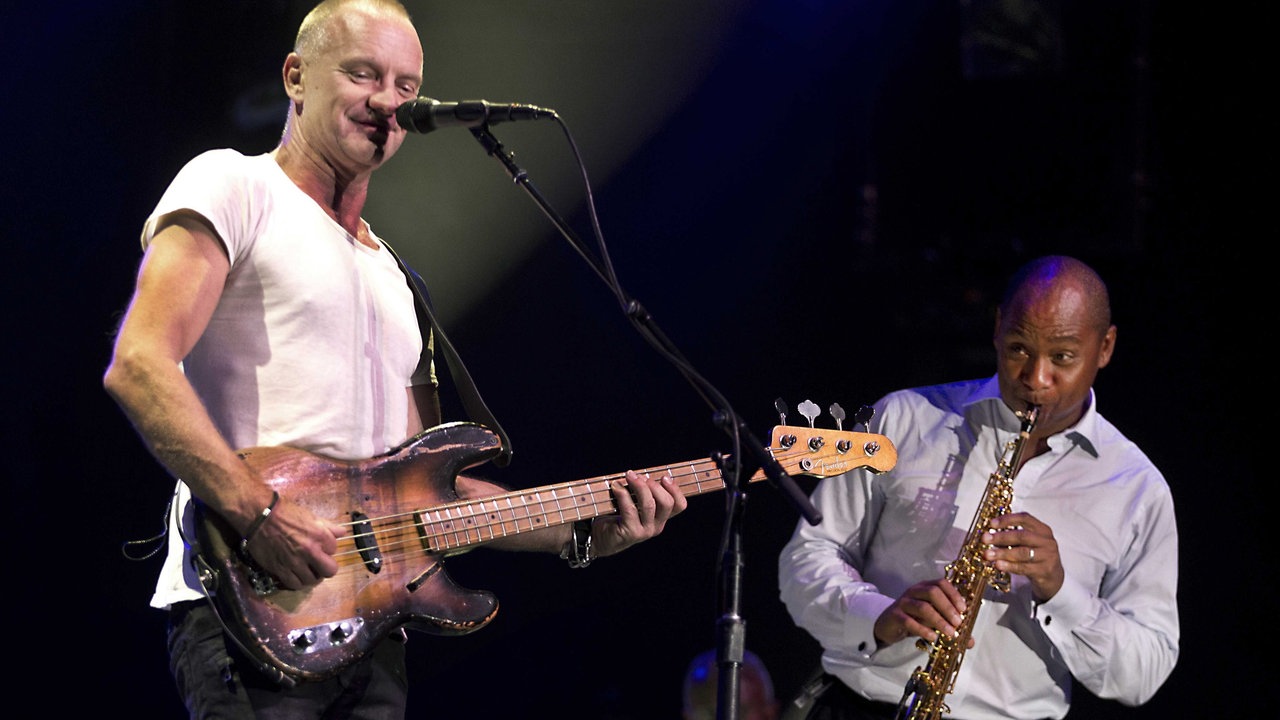 Sting und Branford Marsalis auf der Bühne beim 38. North Sea Jazz Festival in Rotterdam