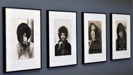 Vier Fotos von Linda McCartney von (v. l.n.r) Aretha Franklin, Jimi Hendrix, Janis Joplin und Neil Young. 
