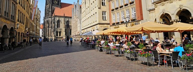 Blick vom Prinzipalmarkt auf die Lambertikirche