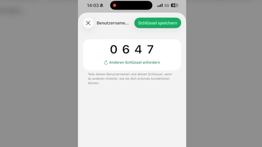 Wer mag, kann einen Username Key einrichten: Kontaktaufnahme dann nur noch über diesen Schlüssel möglich