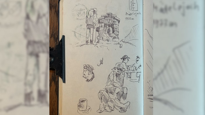 Auf dem Bild sieht man eine Zeichnung von Franz Alken.