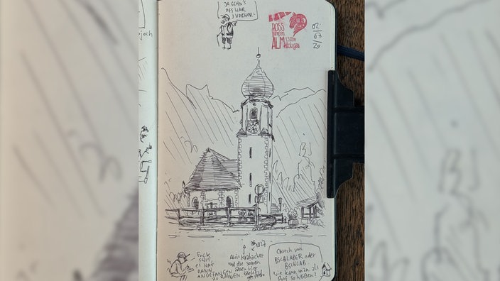Auf dem Bild sieht man eine Zeichnung von Franz Alken.