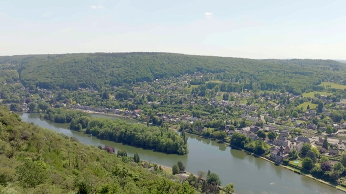 Blick von oben auf das Maastal