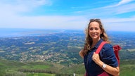 Tamina Kallert auf dem Berg La Rhune im Baskenland